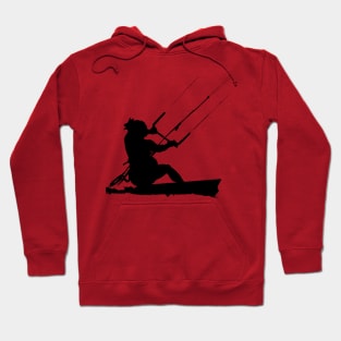 Kitesurfer Action Water Sports Artistic Black Silhouette Hoodie